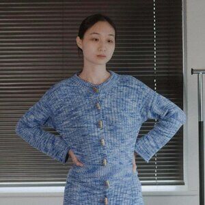 NWT Baserange Drip Cardigan Blue Melange L